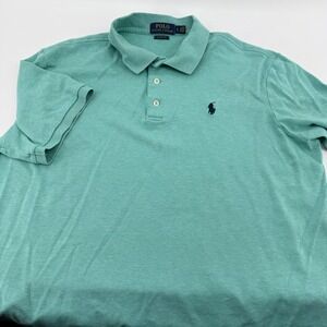 Polo Ralph Lauren Mens Classic Fit Short Sleeve Polo Shirt Teal Heather Large